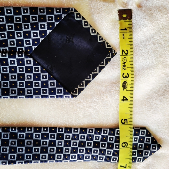 Men's Geometrical Burberry Vtg Tie - Picture 9 of 10